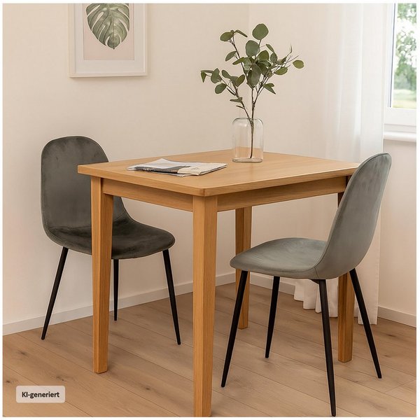 HTI-Living Esszimmerstuhl Esszimmerstuhl Samt 2er Set Savannah Grau (Sparpaket, 2 St), Küchenstuhl