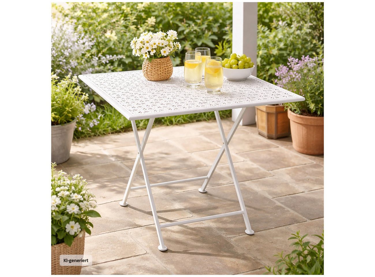 HTI-Living Gartentisch Gartentisch Solea Weiß (Stück, 1-St., 1 Gartentisch) – Bild 3 von 4