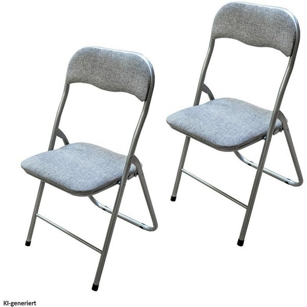HTI-Living Klappstuhl Klappstuhl 2er Set Dima Fabric Grau (Set, 1 St), Küchenstuhl Eventbestuhlung