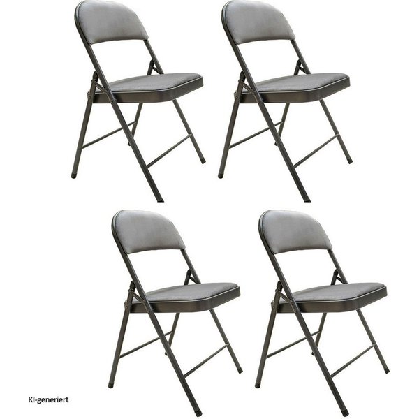 HTI-Living Klappstuhl Klappstuhl 4er Set Grau (Set, 4 St), Küchenstuhl gepolstert Saalstuhl