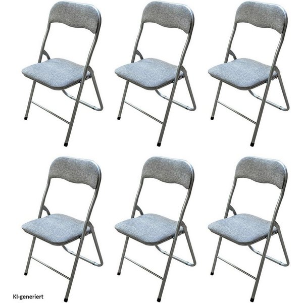 HTI-Living Klappstuhl Klappstuhl 6er Set Dima Fabric Grau (Set, 6 St), Küchenstuhl Eventbestuhlung