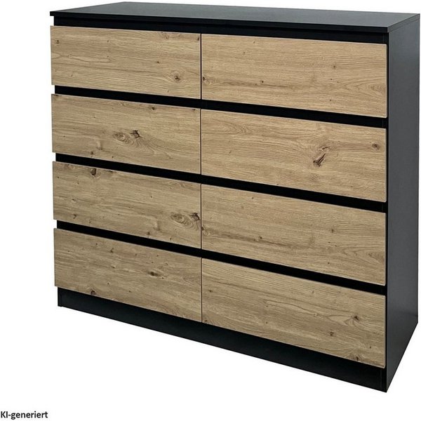 HTI-Living Kommode Kommode 8 grifflose Schubladen (Stück, 1 St., 1 Kommode), Sideboard