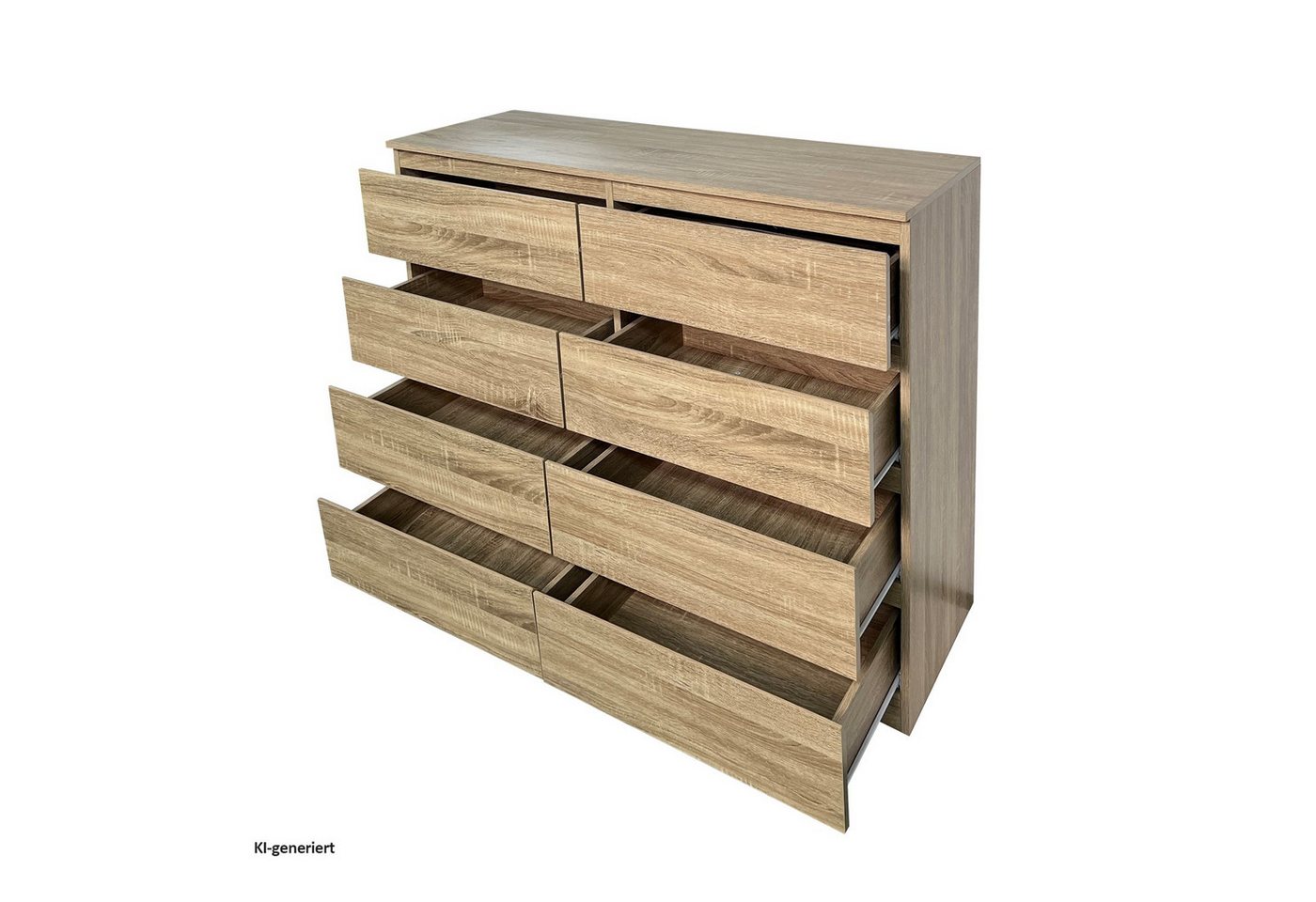 HTI-Living Kommode Moderne Kommode mit 8 grifflosen Schubladen Sonoma (Stück, 1 St., 1 Kommode ohne Dekoration), Sideboard – Bild 2 von 4