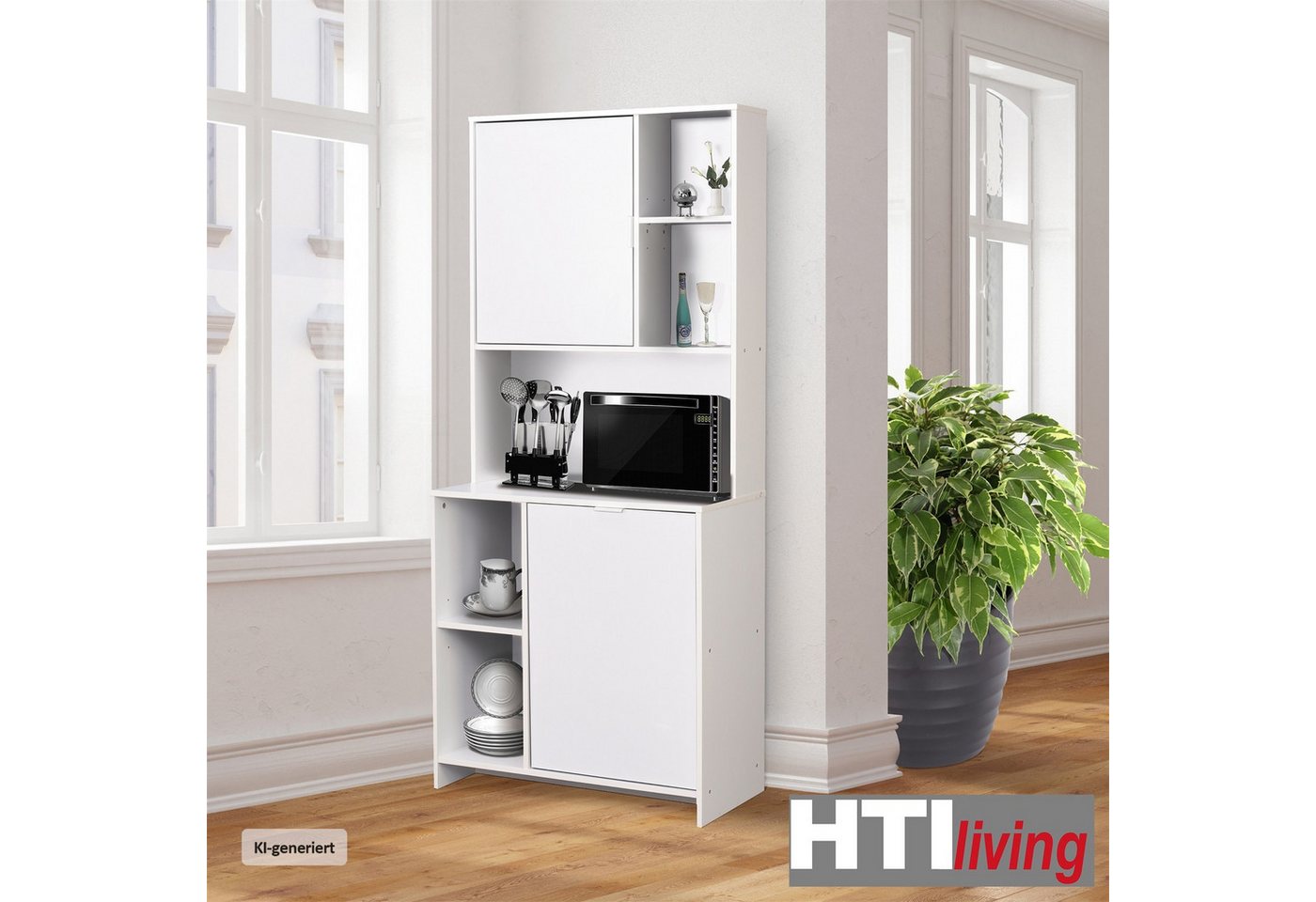 HTI-Living Küchenbuffet Küchenbuffet Malin (Stück, 1-St., 1 Küchenbuffet) Küchenschrank Mehrzweckschrank Mikrowellenschrank – Bild 2 von 2