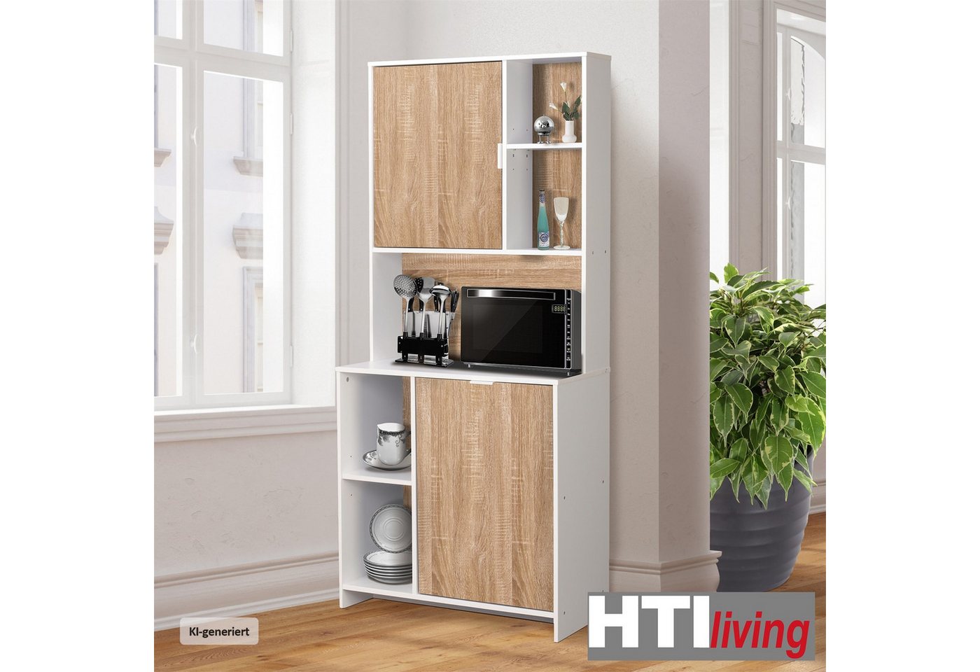 HTI-Living Küchenbuffet Küchenbuffet Malin (Stück, 1-St., 1 Küchenbuffet) Küchenschrank Mehrzweckschrank Mikrowellenschrank – Bild 2 von 2