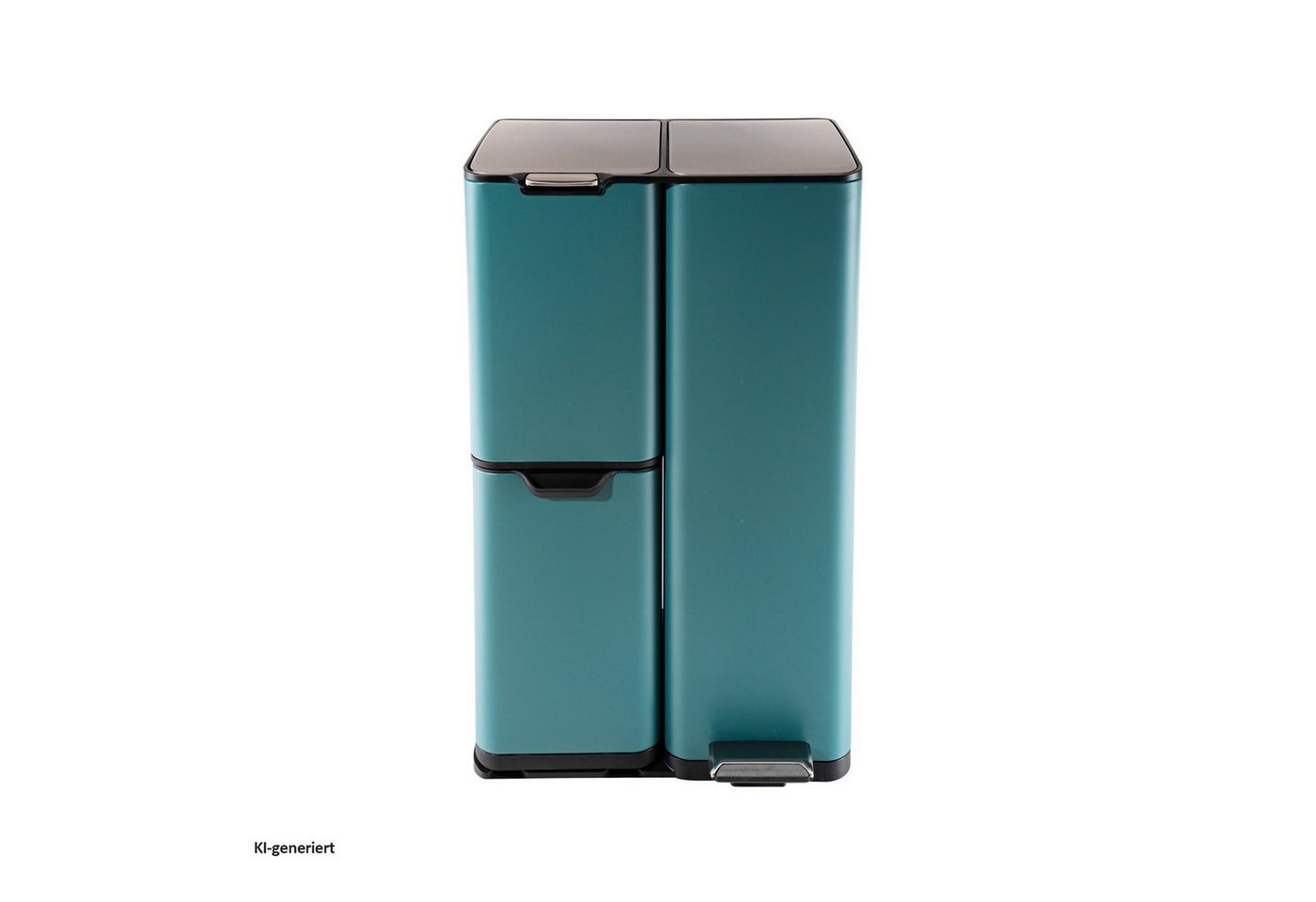 HTI-Living Mülleimer Mülleimer Edelstahl mit 3 Behältern, Mülltrennsystem 60 Liter – Bild 2 von 4