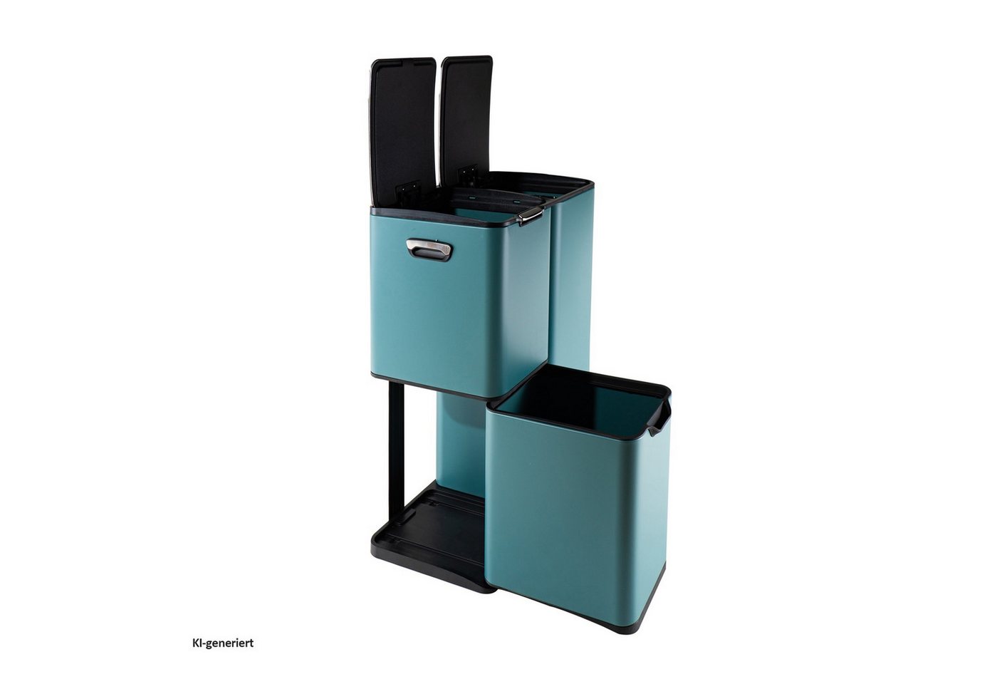 HTI-Living Mülleimer Mülleimer Edelstahl mit 3 Behältern, Mülltrennsystem 60 Liter – Bild 3 von 4