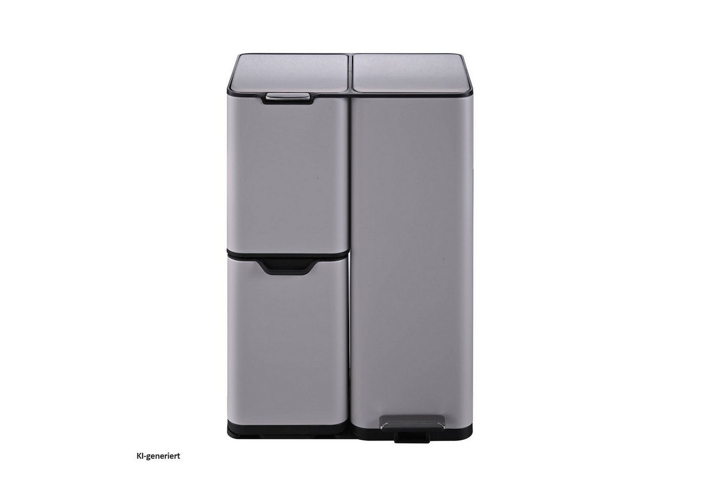 HTI-Living Mülleimer Edelstahl mit 3 Behältern Grau, 3 in 1 – Bild 2 von 4