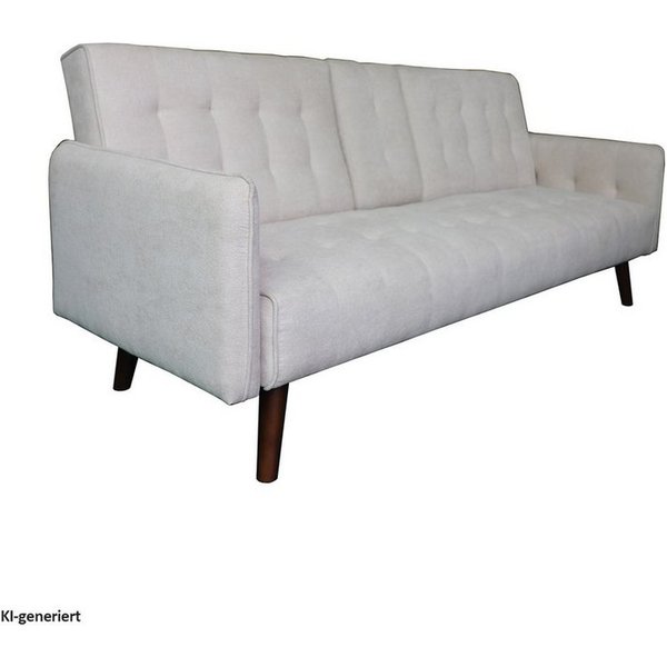 HTI-Living Schlafsofa Sofa mit Knopfsteppung Elouisa Grau, Stück 1 Teile, Schlafsofa einklappbare Mittellehne mit Becherhalter