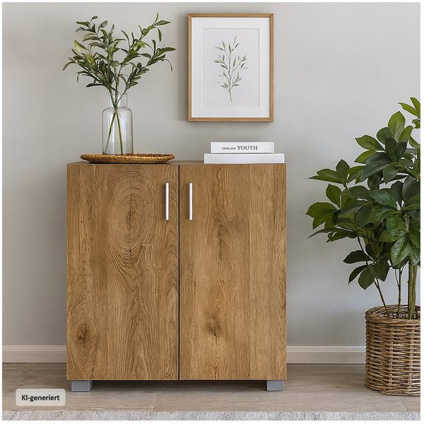 HTI-Living Sideboard Sideboard 2 Fächer Thekla Eiche (Stück, 1 St., 1 Sideboard), Kommode Midischrank