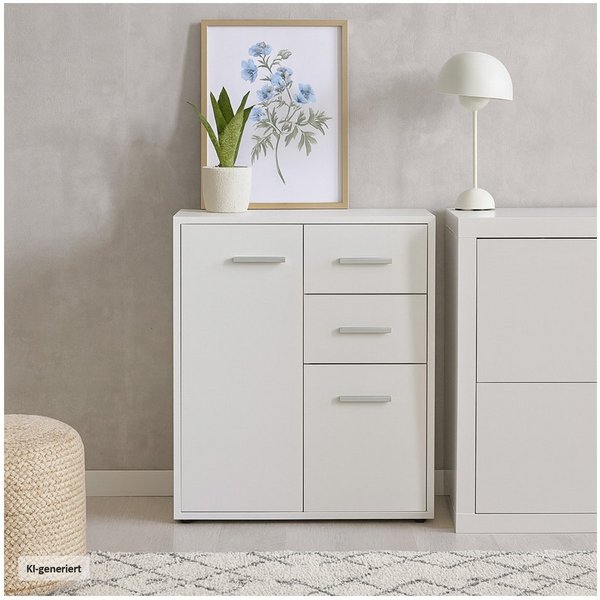 HTI-Living Sideboard Kommode mit 2 Schubladen Nina Weiß (Stück, 1 St., 1 Kommode), Anrichte Sideboard Schrank