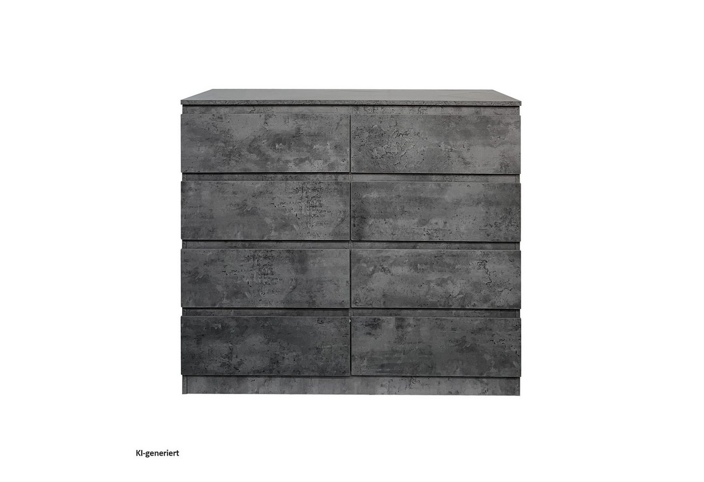 HTI-Living Sideboard Moderne Kommode mit 8 grifflosen Schubladen Beton (Stück, 1 St., 1 Kommode ohne Dekoration), Sideboard – Bild 2 von 4