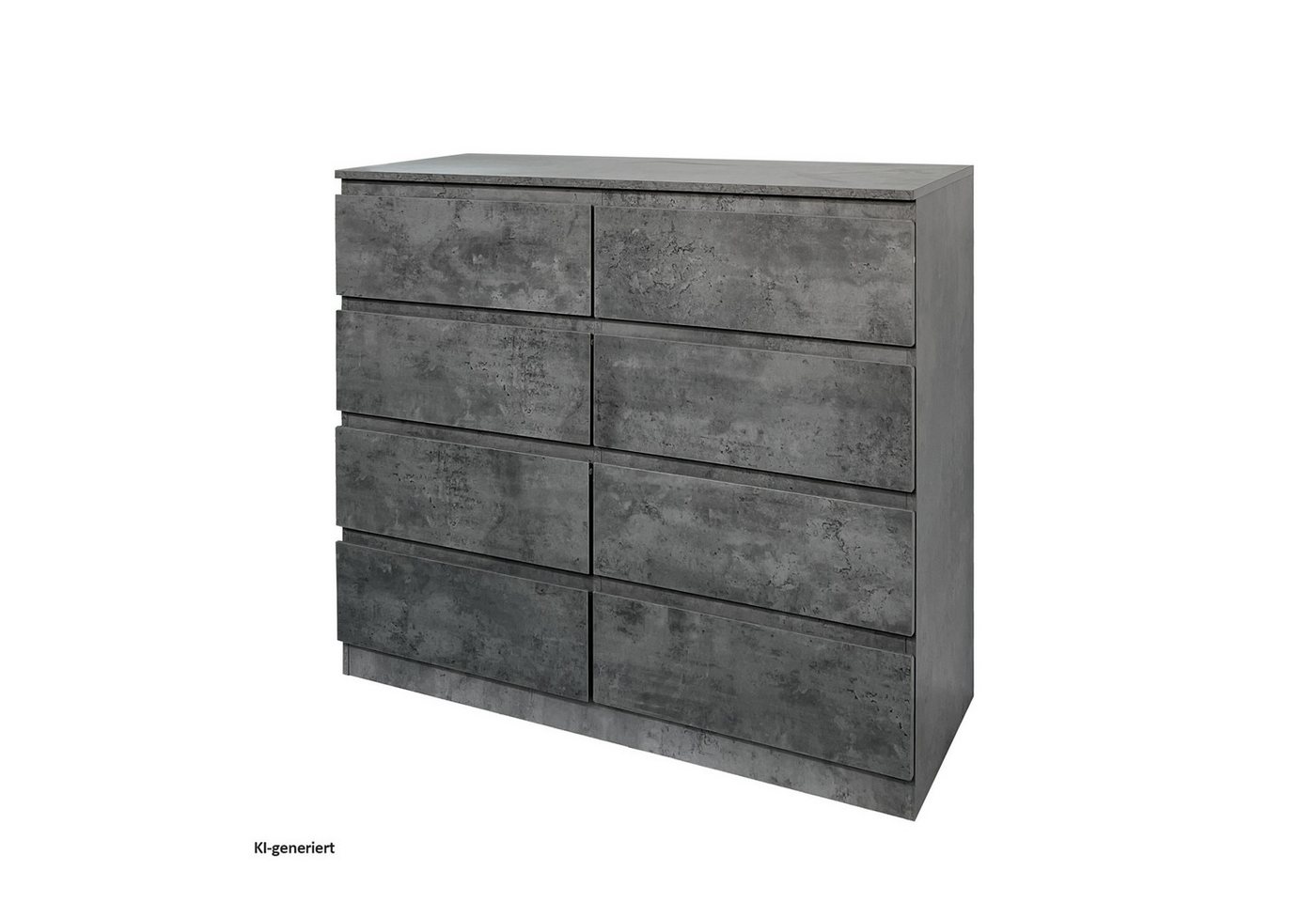 HTI-Living Sideboard Moderne Kommode mit 8 grifflosen Schubladen Beton (Stück, 1 St., 1 Kommode ohne Dekoration), Sideboard – Bild 4 von 4