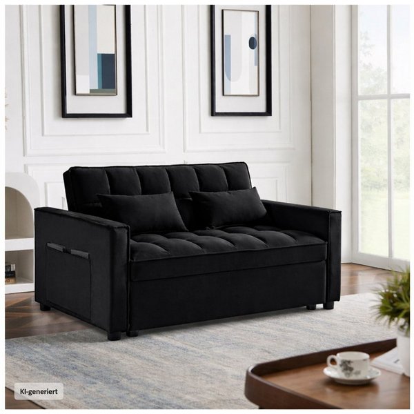 HTI-Living Sofa Sofa mit Schlaffunktion Schwarz, Stück 1 Teile