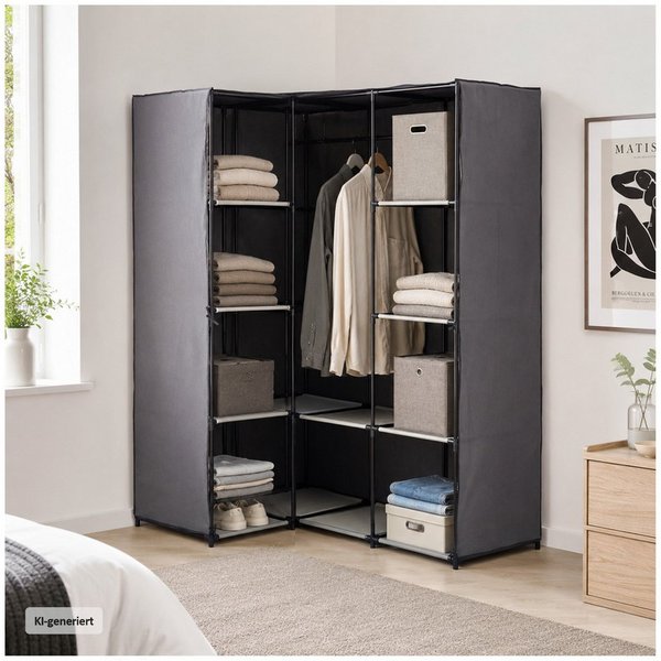 HTI-Living Stoffschrank Eckregal Lena (Stück, 1-St., 1 Stoffschrank) Eckkleiderschrank