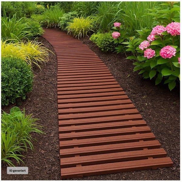 HTI-Living Trittsteine Rollweg Nessa, 30x393 cm, Set, 48-St., 48 Module inkl. Verbindungselementen, Gehweg Gartenweg leicht zu verlegen