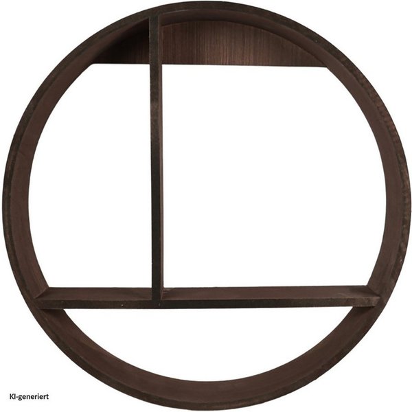 HTI-Living Wandregal Wandregal Ø 37 cm Holz Dunkelbraun, Stück 1-tlg., rundes Regal für die Wand