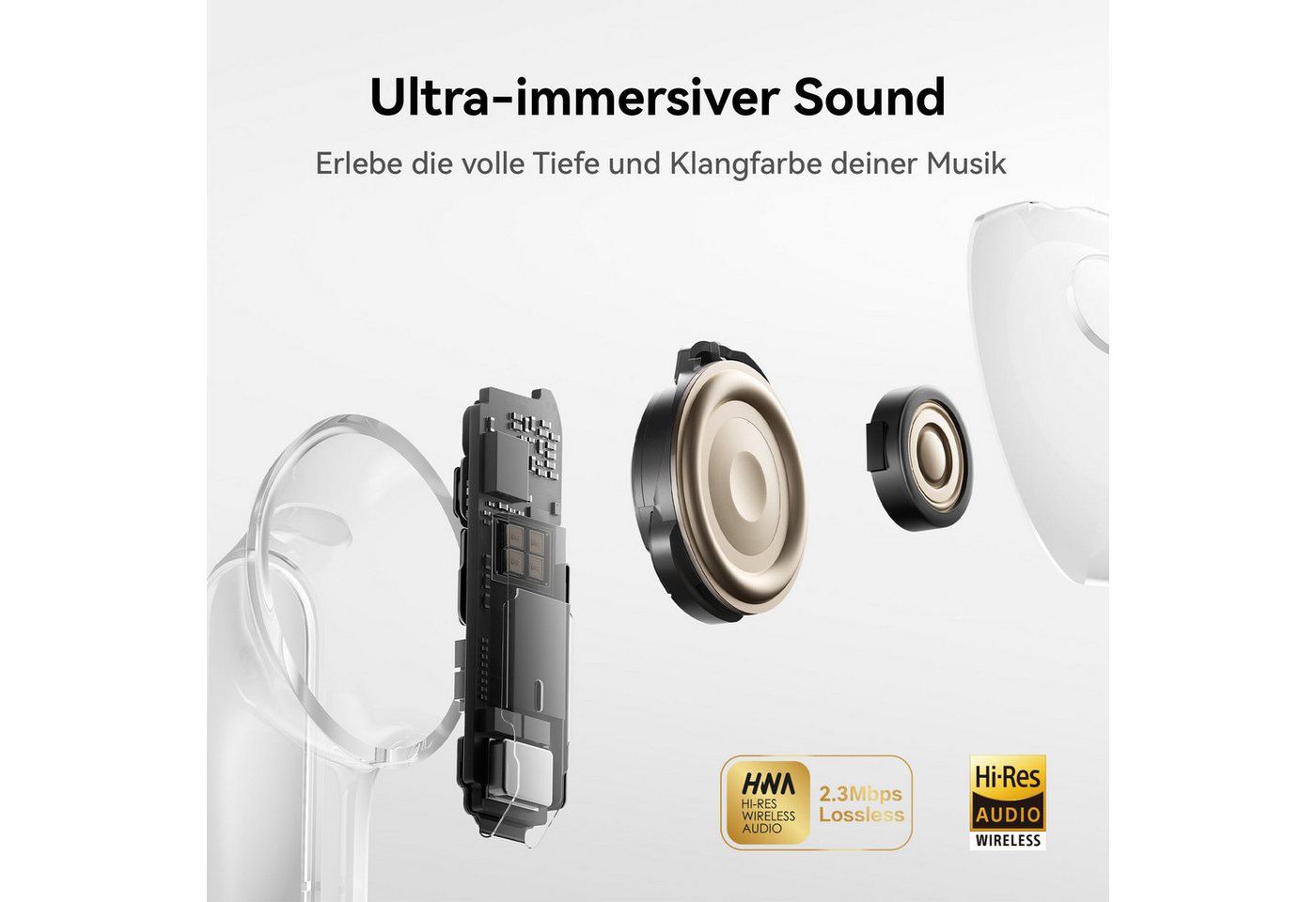 Huawei FreeBuds Pro 5 wireless In-Ear-Kopfhörer (Active Noise Cancelling (ANC), Freisprechfunktion, True Wireless, A2DP Bluetooth, Dual-Engine KI-Geräuschunterd – Bild 3 von 5