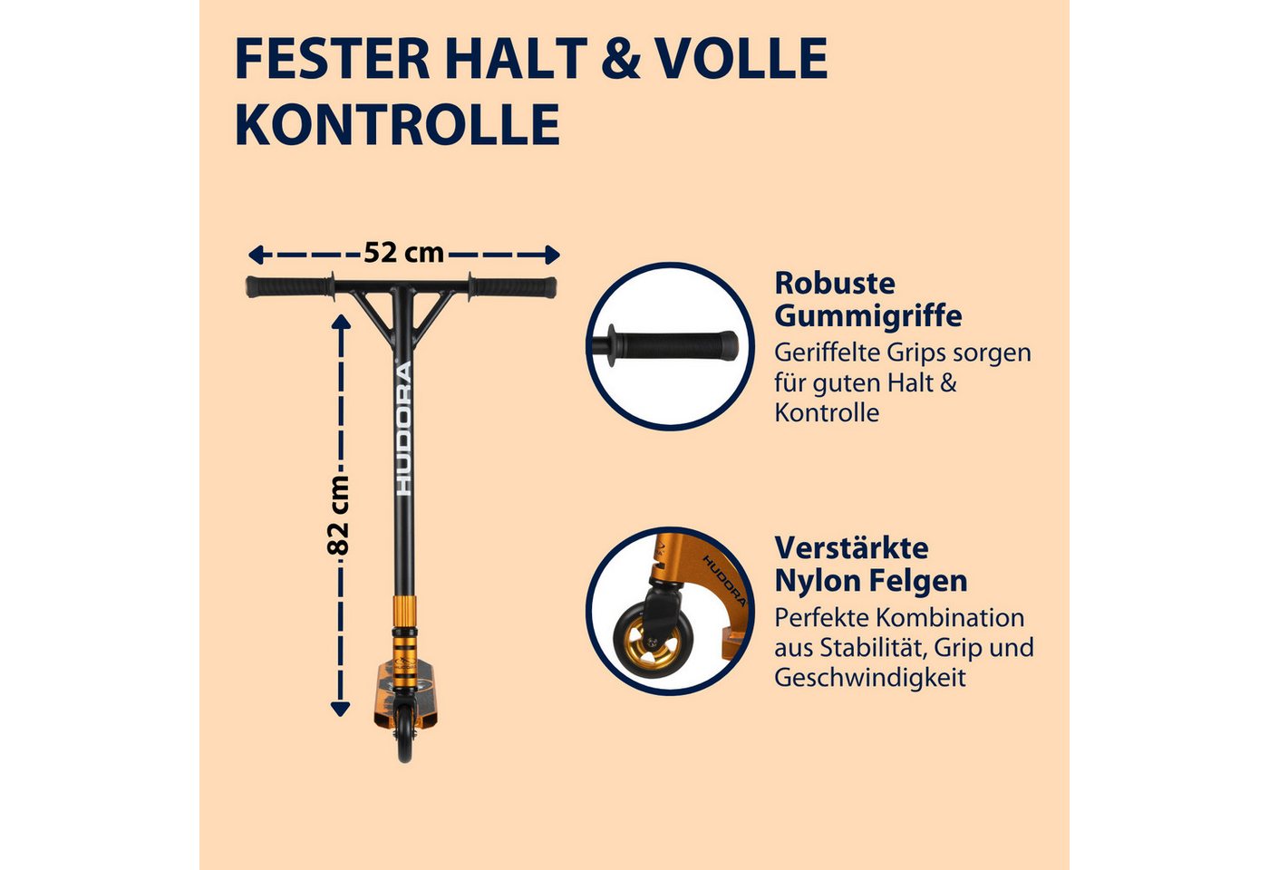 Hudora Cityroller Stunt Scooter XR-25.1, Trickroller, Tretroller, extrem robuster Kickscooter für Freestyler – Bild 4 von 5