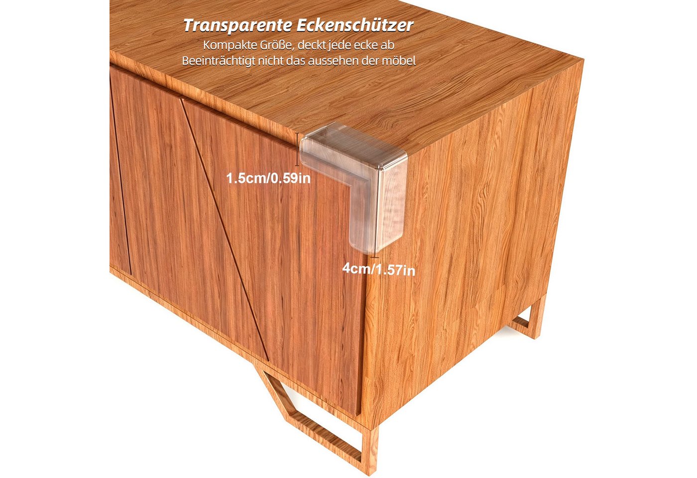 HUGERSTONE Kindersicherung Eckenschutz Baby, Silikon Kantenschutz, Transparente Tischkantenschutz, 20 Stücks Kantenschutz Selbstklebend für Möbel, Ecken, Tischs – Bild 5 von 5