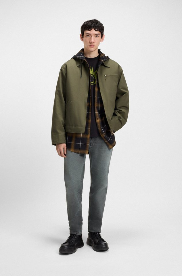 HUGO Canvasjacke Blake leicht wattiert, regular fit Overshirt Übergangsjacke Kurzjacke Bomber – Bild 4 von 5