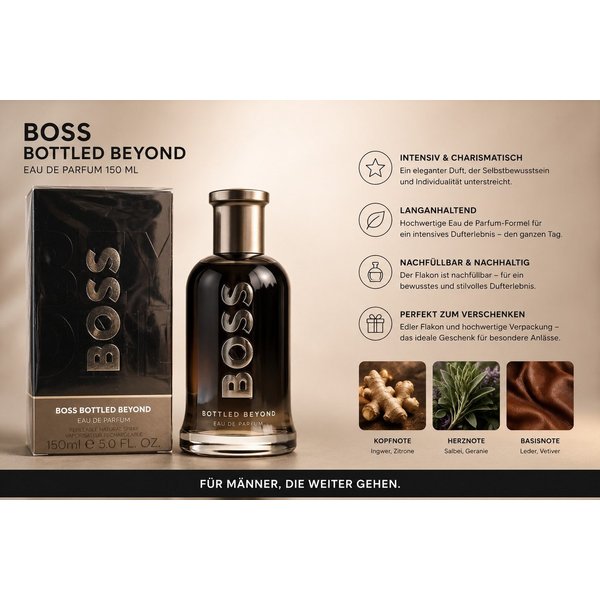 HUGO Eau de Parfum Boss Bottled Beyond, Nachfüllbarer Flakon