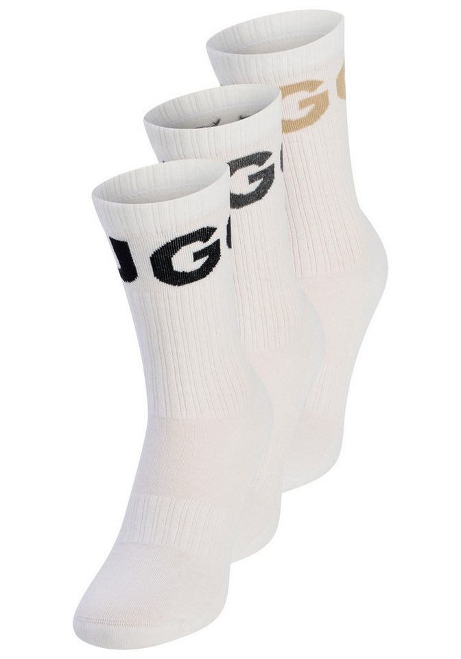 HUGO Freizeitsocken 3P QS ICONIC CC 1 (Packung, 3-Paar, 3er) mit HUGO Logostickerei in Kontrastfarbe – Bild 2 von 2