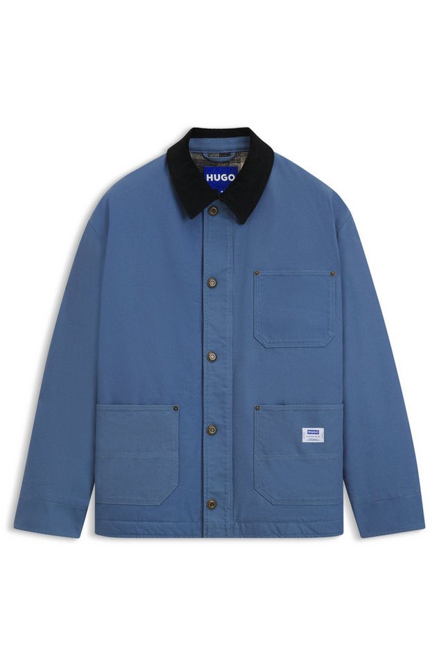 HUGO Hemdjacke Brams Cordkragen, Oversized Fit, leicht wattiert – Bild 5 von 5
