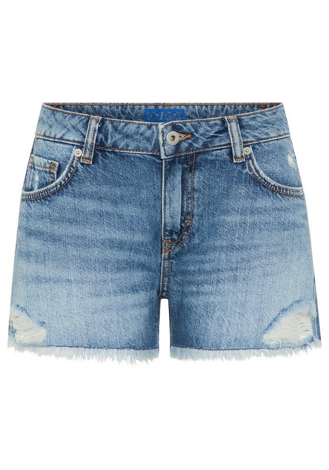 HUGO Jeansshorts Galimon mit Destroyed-Effekten, Mid Rise – Bild 5 von 5