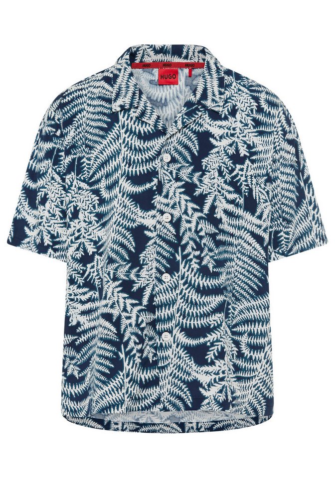 HUGO Kurzarmhemd relaxed fit, gemustert, mit Blumen-Print – Bild 2 von 5