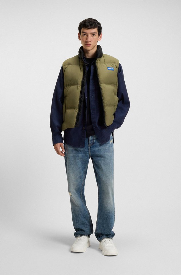 HUGO Langarmhemd Ebargo Kentkragen, oversize fit, Denim-Optik – Bild 4 von 5