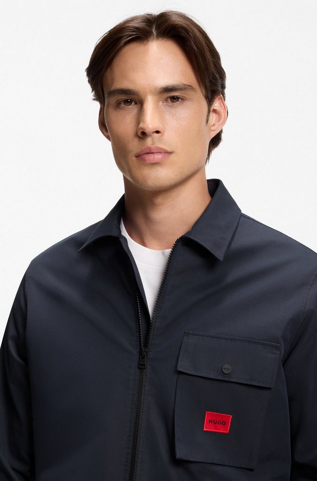 HUGO Langarmhemd Emmond Oversize Fit, 2-Wege-Zipper, Baumwoll-Mix – Bild 2 von 5
