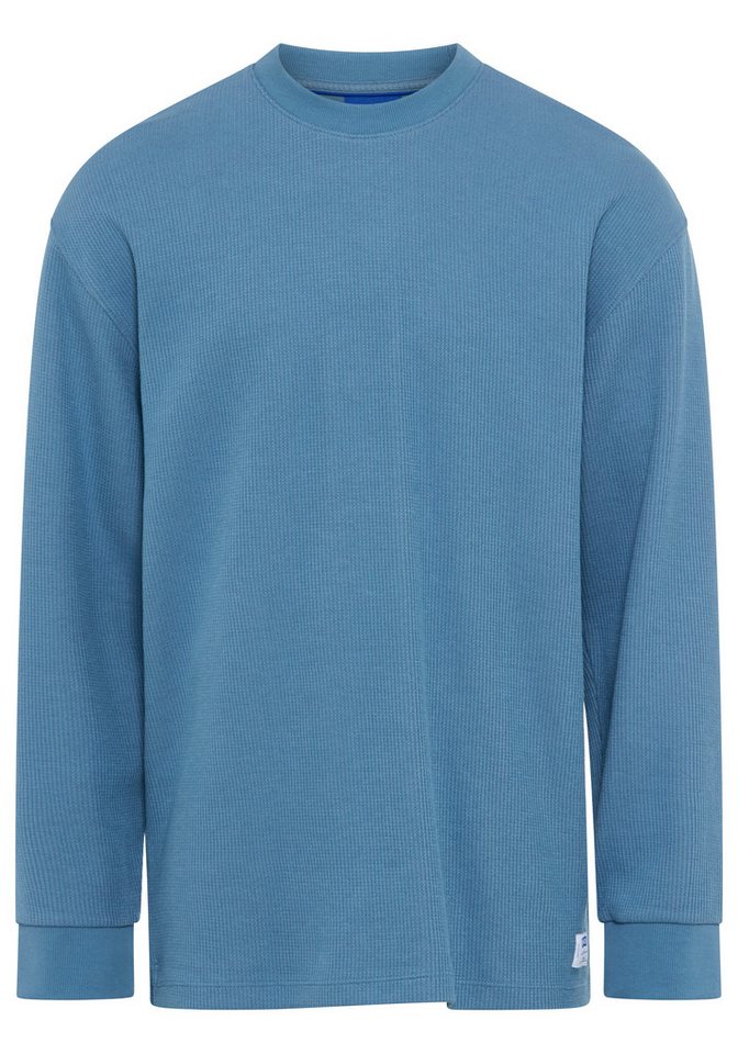 HUGO Langarmshirt Nuwolo Rundhalsausschnitt, lässig geschnitten, Logo-Badge – Bild 2 von 3