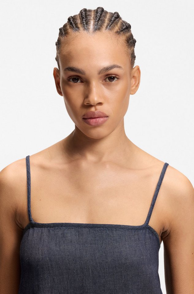 HUGO Minikleid Kabati im Denim-Look, abgesenkter Saum – Bild 3 von 5
