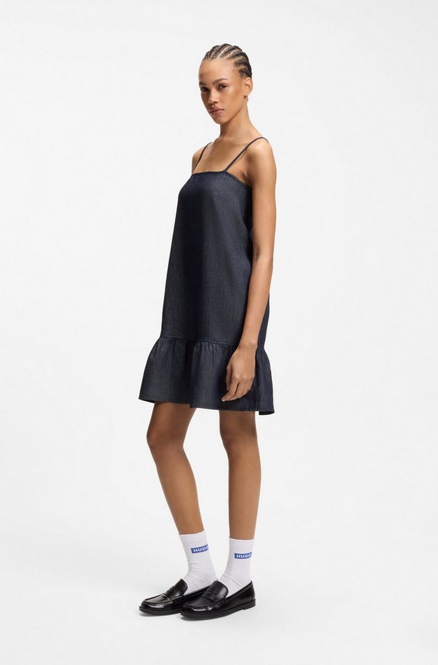 HUGO Minikleid Kabati im Denim-Look, abgesenkter Saum – Bild 5 von 5