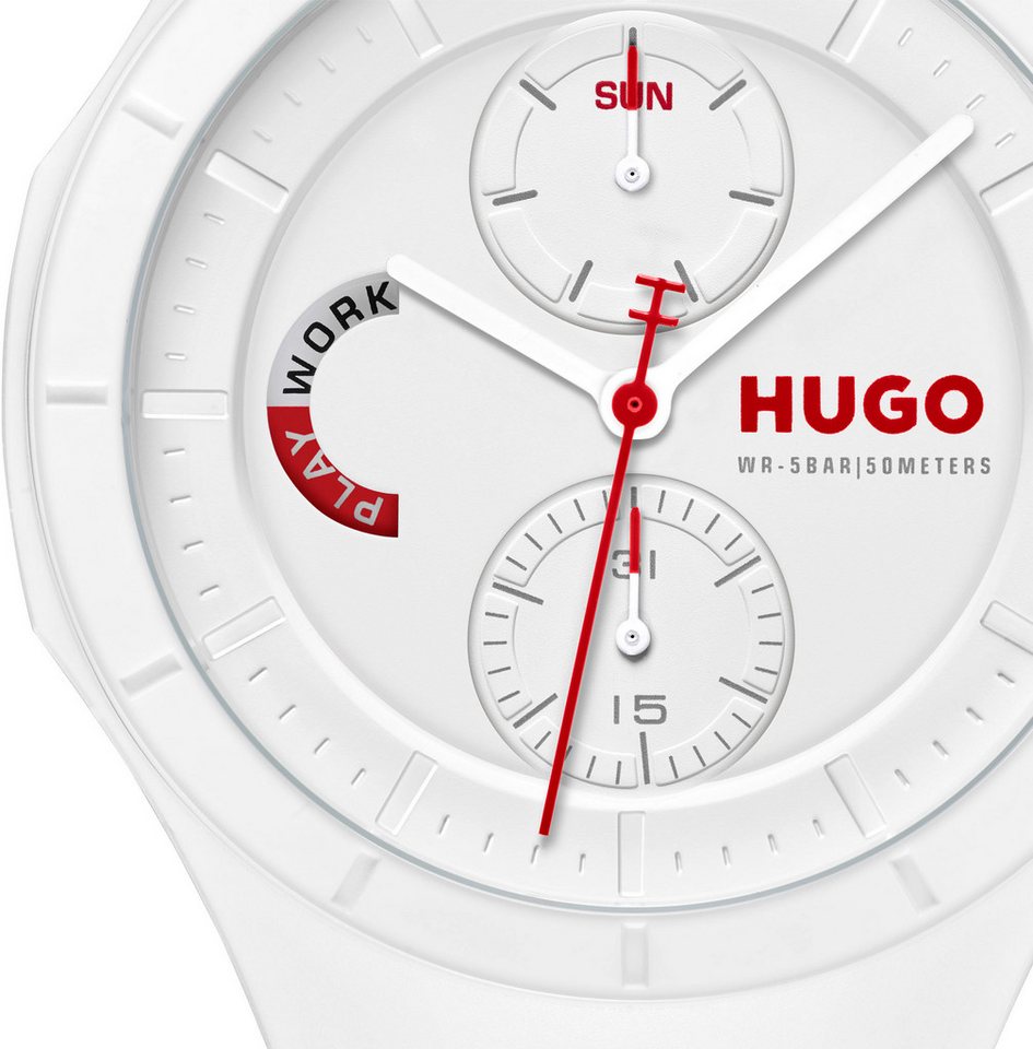 HUGO Multifunktionsuhr #LIT MULTI 1530406, Quarzuhr, Armbanduhr, Herrenuhr, Silikonarmband, analog – Bild 4 von 4
