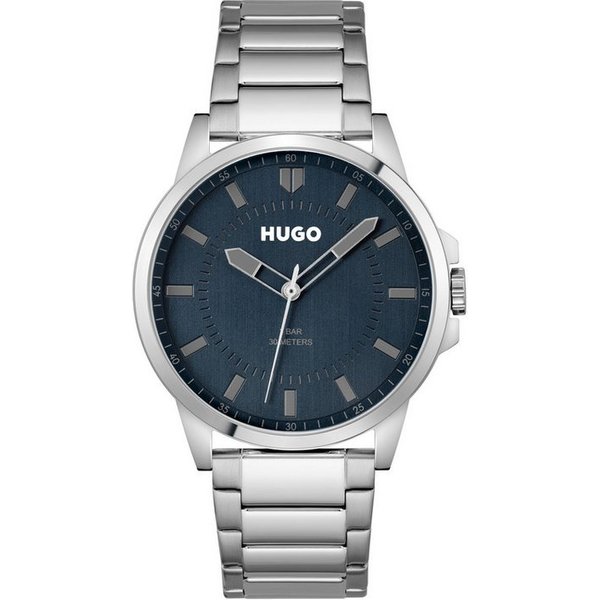 HUGO Quarzuhr #FIRST 1530186, Armbanduhr, Herrenuhr, Mineralglas, Edelstahlarmband