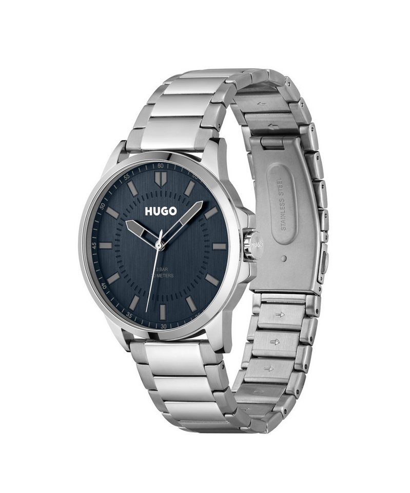 HUGO Quarzuhr #FIRST 1530186, Armbanduhr, Herrenuhr, Mineralglas, Edelstahlarmband – Bild 2 von 3