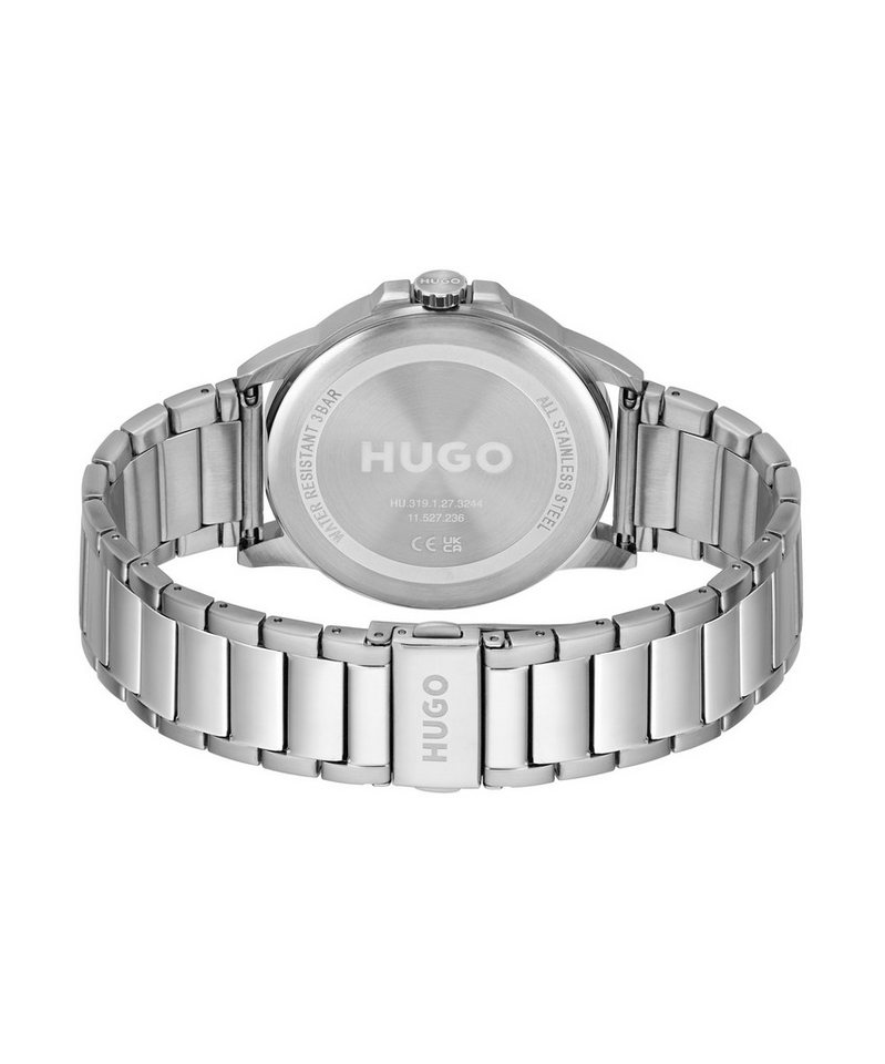 HUGO Quarzuhr #FIRST 1530186, Armbanduhr, Herrenuhr, Mineralglas, Edelstahlarmband – Bild 3 von 3