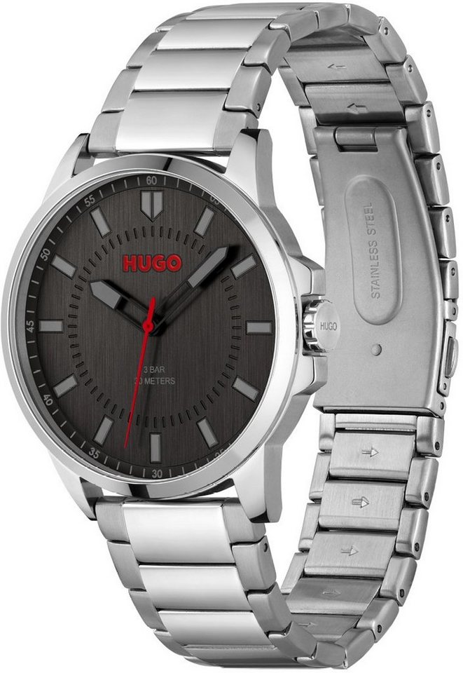 HUGO Quarzuhr #FIRST 1530246, Armbanduhr, Herrenuhr, Mineralglas, Edelstahlarmband – Bild 2 von 3