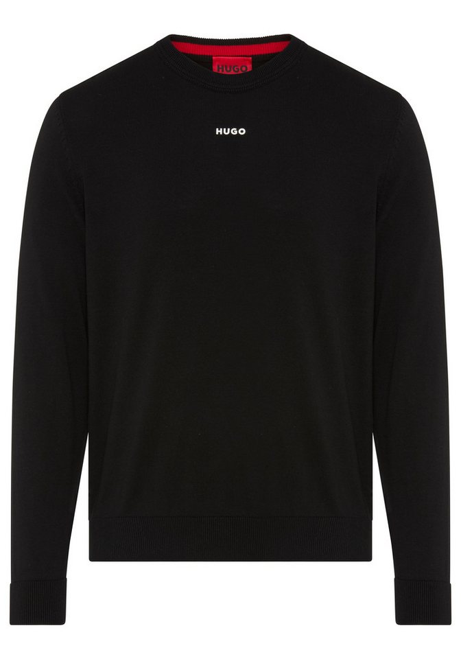 HUGO Rundhalspullover San Cassius-C2 Rundhalsausschnitt, Slim Fit, Feinstrick – Bild 4 von 5