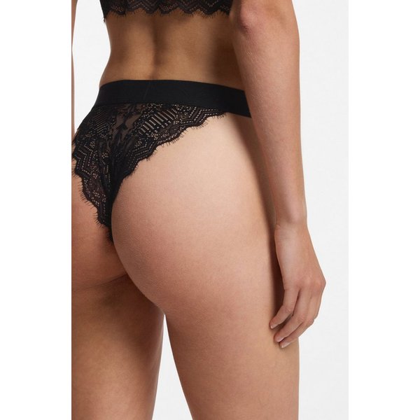 HUGO Slip BRIEF RL LACE aus Stretch-Spitze, mit Logoschriftzug auf dem Bund