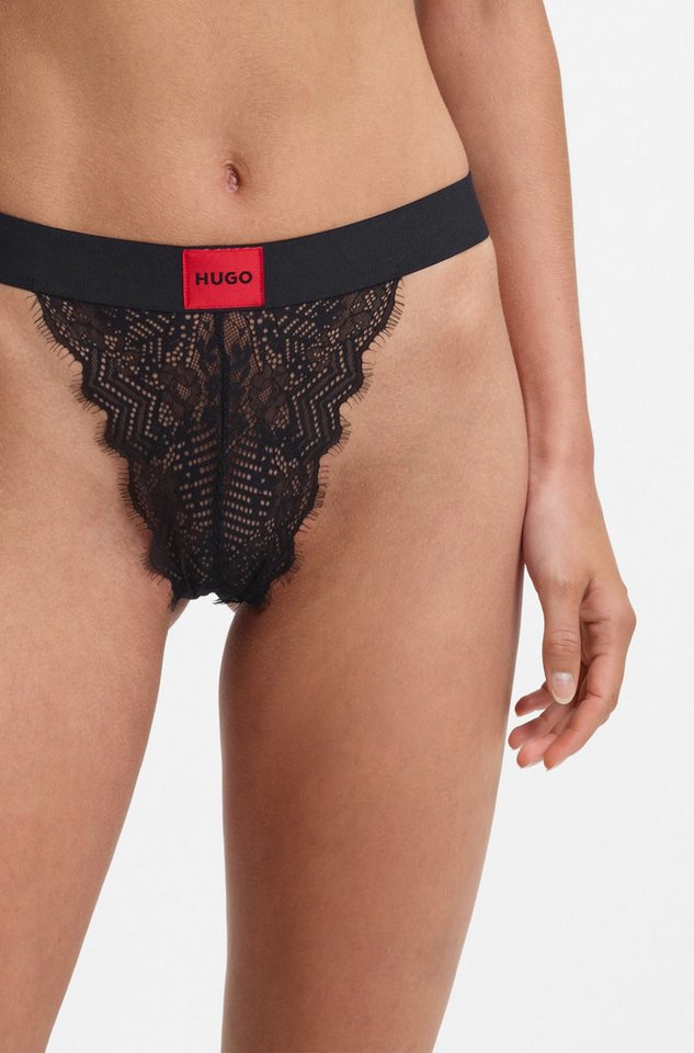 HUGO Slip BRIEF RL LACE aus Stretch-Spitze, mit Logoschriftzug auf dem Bund – Bild 2 von 5