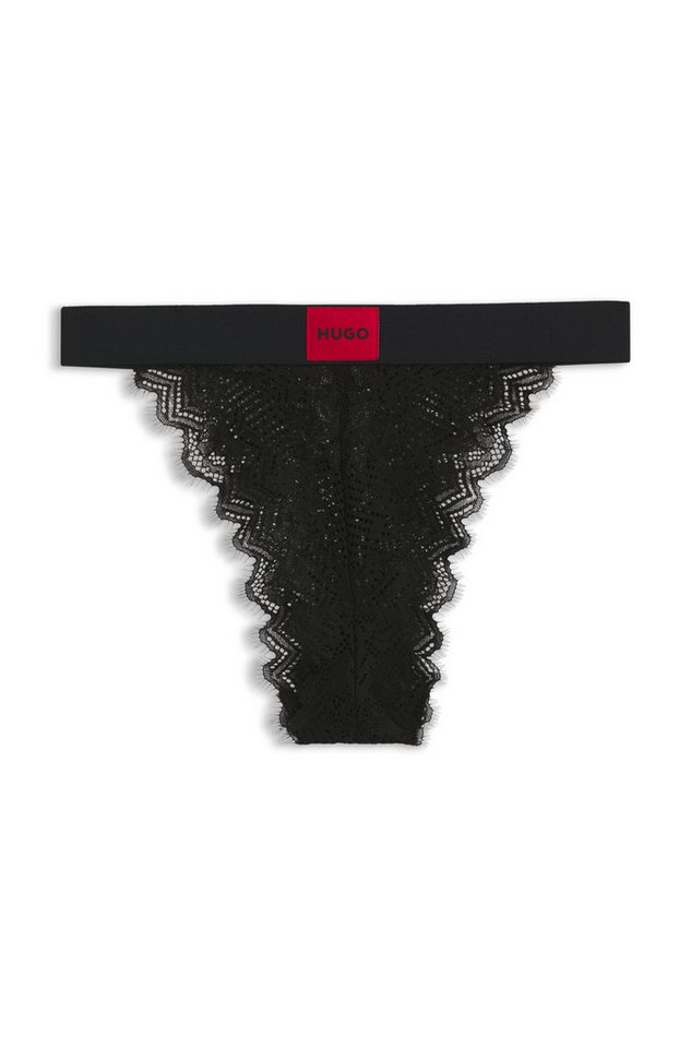 HUGO Slip BRIEF RL LACE aus Stretch-Spitze, mit Logoschriftzug auf dem Bund – Bild 5 von 5