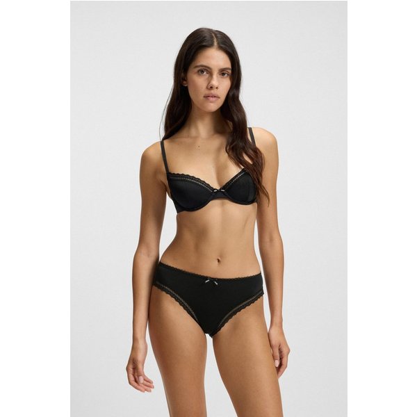 HUGO Slip mit Spitzenbesatz, mittlere Bundhöhe, Microfaserqualität