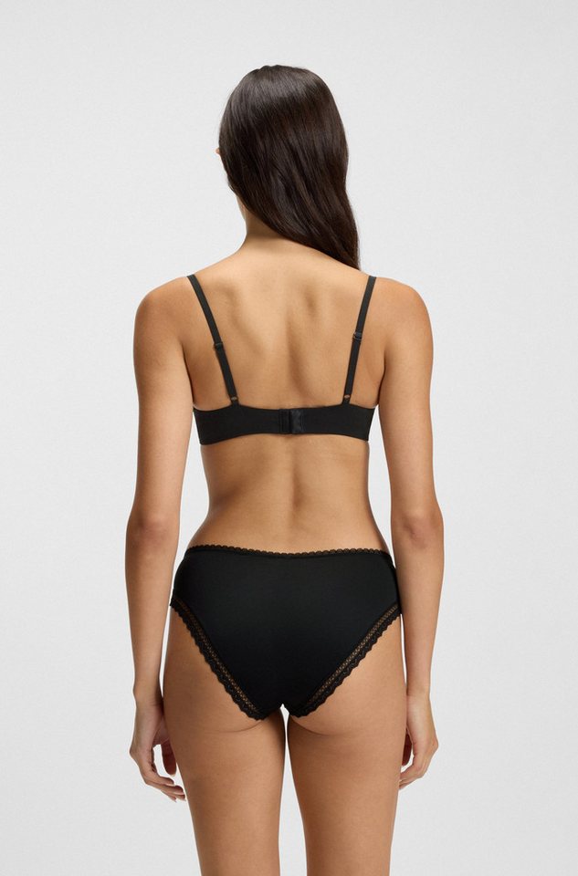HUGO Slip mit Spitzenbesatz, mittlere Bundhöhe, Microfaserqualität – Bild 2 von 5
