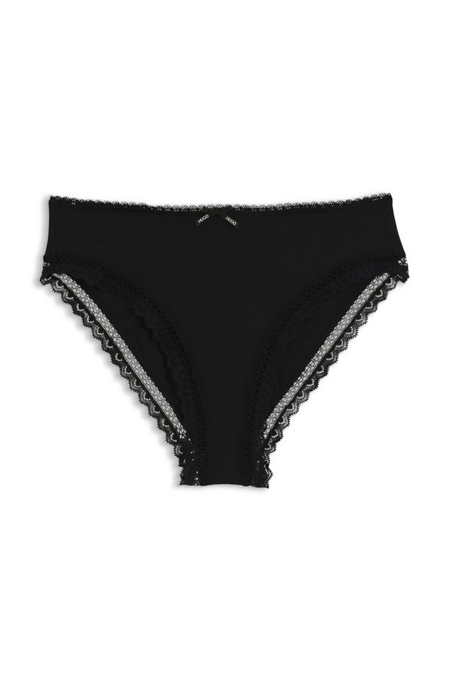 HUGO Slip mit Spitzenbesatz, mittlere Bundhöhe, Microfaserqualität – Bild 5 von 5