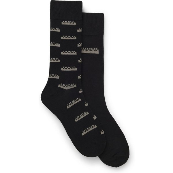 HUGO Socken (2-Paar) mit elastischem Bund, Baumwollmischung, Logo-Design