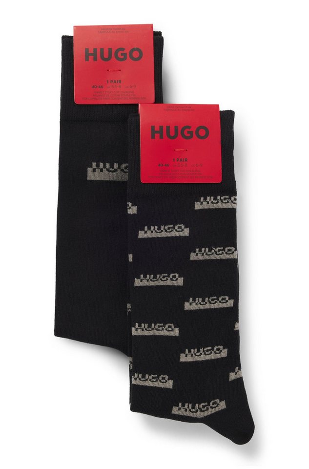 HUGO Socken (2-Paar) mit elastischem Bund, Baumwollmischung, Logo-Design – Bild 2 von 5