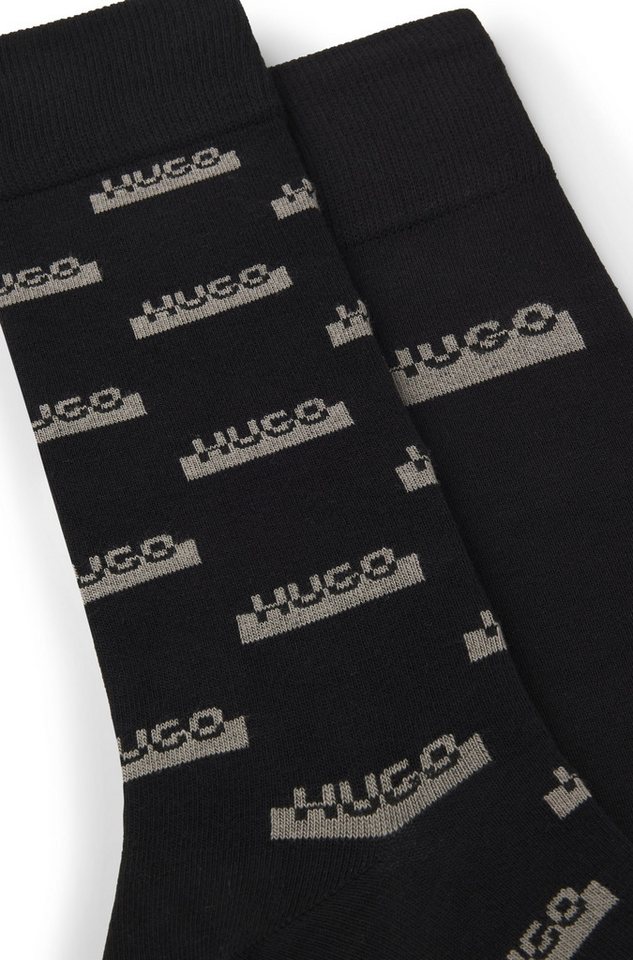 HUGO Socken (2-Paar) mit elastischem Bund, Baumwollmischung, Logo-Design – Bild 3 von 5